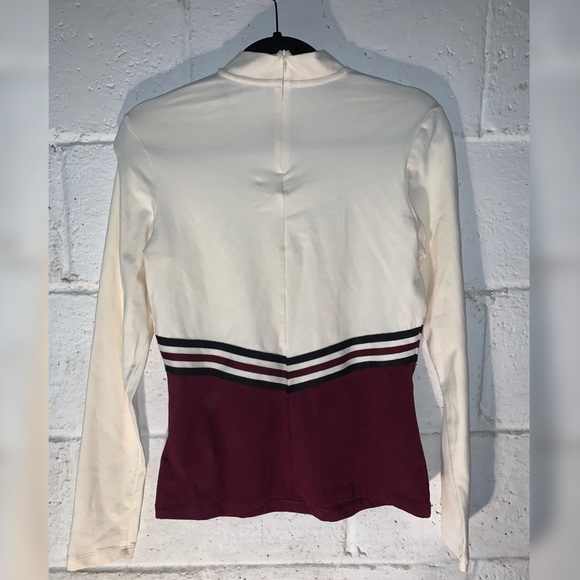 Cream and Maroon Vintage Cheer Style Adidas Top - Picture 3 of 5